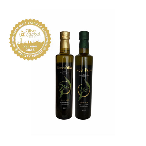 Altın Ödüllü Nostroliva Premium Domat ve Classica Yeni Mahsul Zeytinyağı 500ml Beraber Fırsat Paketi S.K.T:31.12.2026